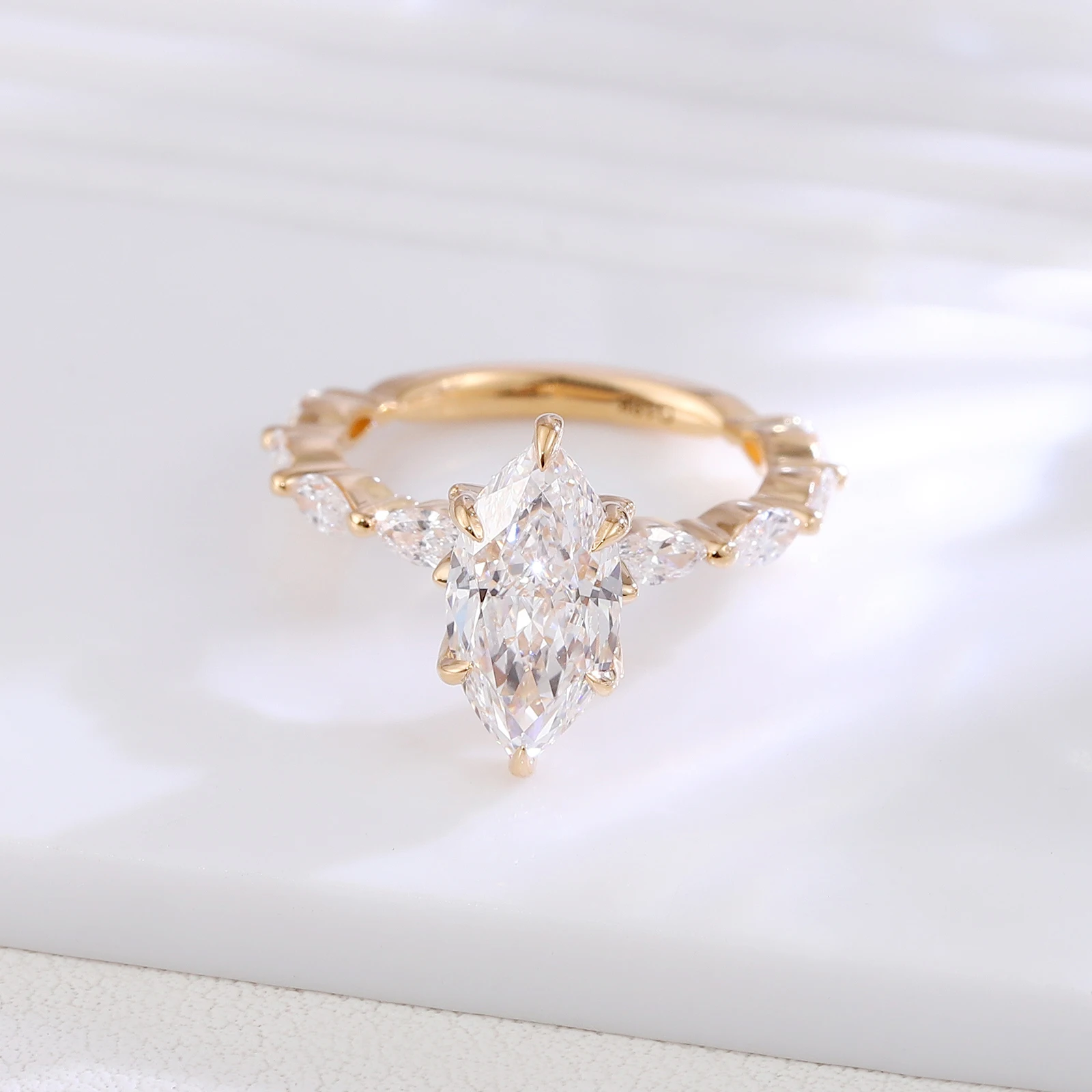 Provence Luxury Ring 9K10K Gold IGI 1ct Marquise Lab Diamond wedding bands Everyday ring cocktail jewelry Women Christmas Gifts