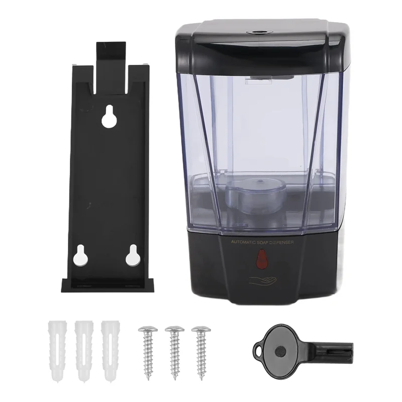 Dispensador automático de jabón AB45, Sensor de movimiento infrarrojo sin contacto, montaje en pared de 700Ml, manos libres para baño, cocina, Hotel