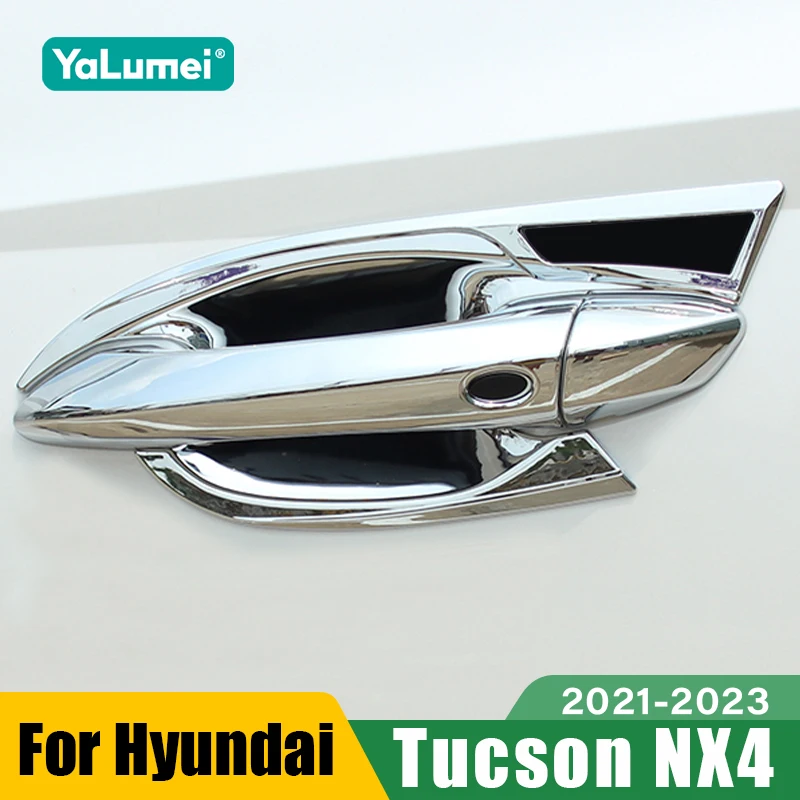 Für Hyundai Tucson NX4 2021 2022 2023 Hybrid N Linie ABS Carbon Auto Türgriff Schüssel Abdeckung Trim Zubehör
