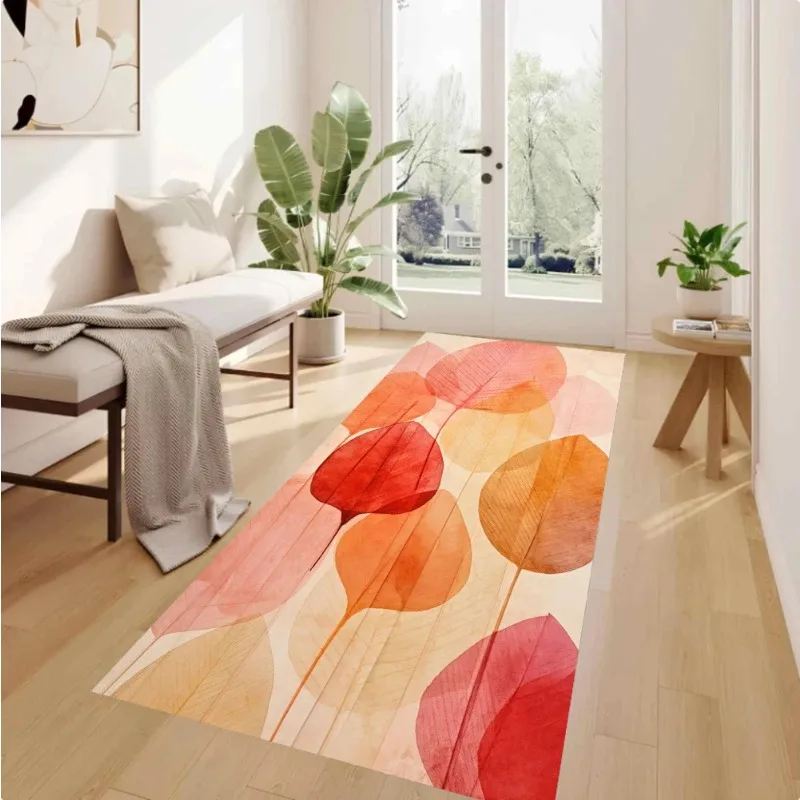 Watercolor Single White Daisy Yellow Rug Non Slip Long Floor Mat Kitchen Entry Cottage Floral Washable Soft Indoor Decor Carpet
