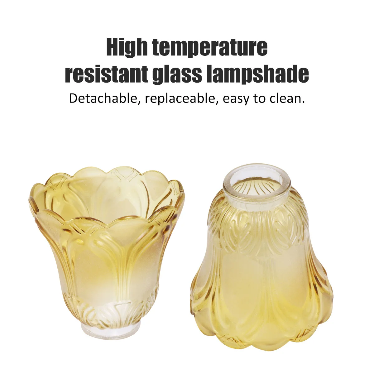 

Glass Lamp Shade Golden Transparent Durable Replacement Cover for Bedroom Living Room Ceiling Lamp Shade Warm Mood