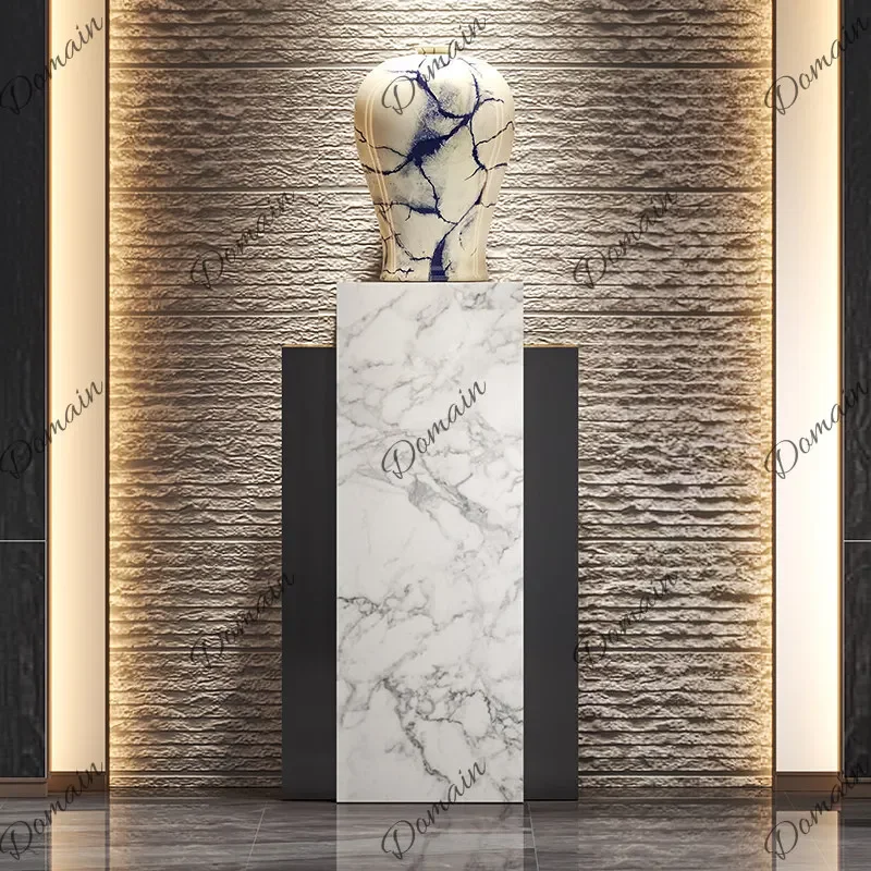 Z43 New Chinese-style entrance decorative column ornament entrance door handicraft display shelf marble floor base