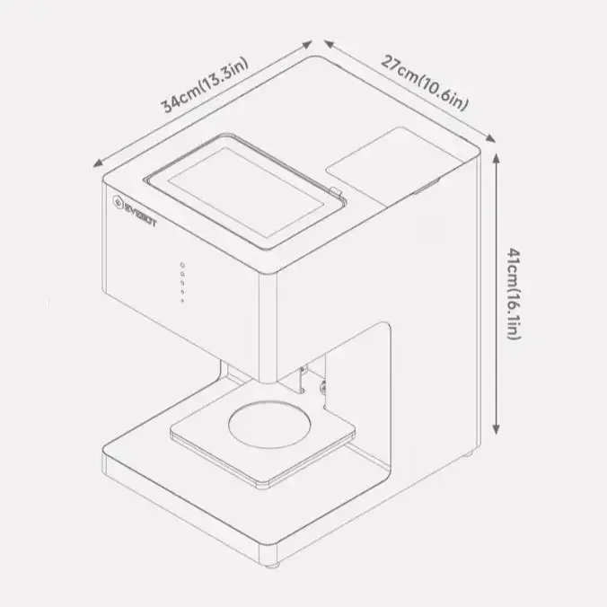 Evebotコーヒードリンクプリンター 3Dラテアートコーヒープリンターマシン 自動飲料食品セルフィー WIFI接続印刷付き