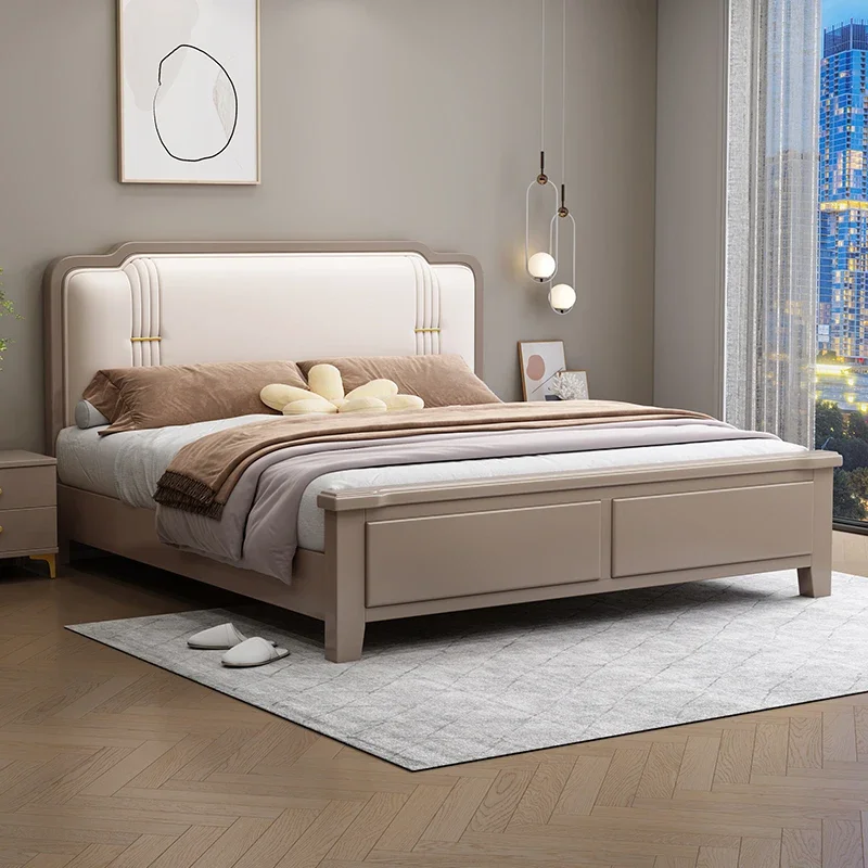 Queen Size Double Bed Minimalist Aesthetic Modern Bedroom Bed Storage Space Marco De Cama Queen Moderno Nordic Furniture