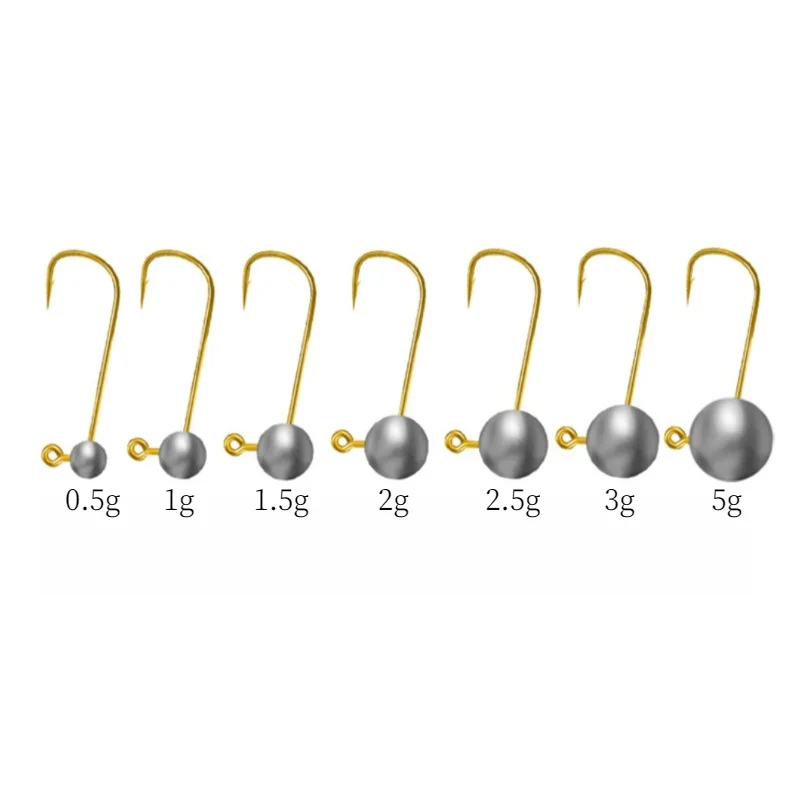 10pcs batch of mini lead fishing set hooks  mini rotating hooks 1-5g ice fishing hooks practical fishing gear accessories