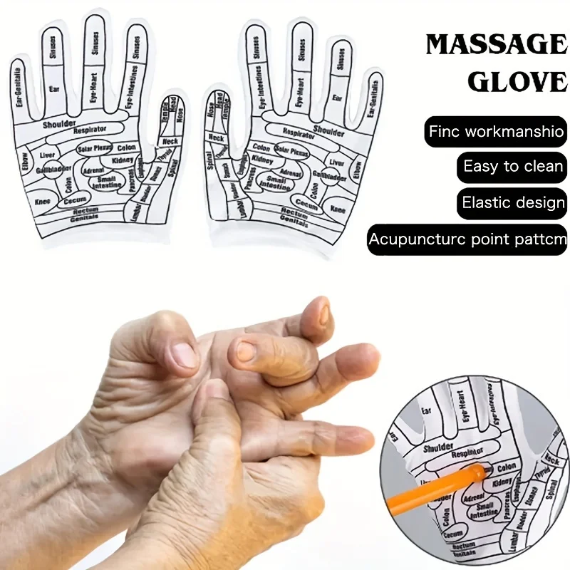 1 Pair Acupressure Gloves Acupoint Reflexology Massage Gloves Hand Massager Relaxation Pain Relief Tools Household Spa Mittens