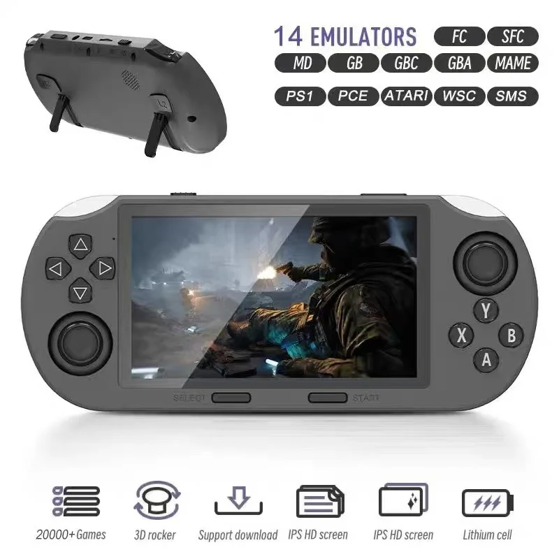 SF3000 Retro Handheld Video Game Console Linux System 4.5 Inch 854*480 IPS Screen 3000mAh Portable Pocket Video Player Games