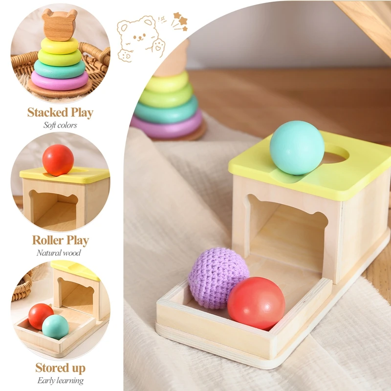 Baby Montessori Toys Wooden Blocks Stacking Shaped Sorting Matching Baby Color Cognition Sensory Toys for Children Birthday Gift