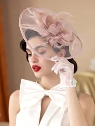 1Pc Fascinators Hats For Women Fancy Tea Party Hats 2024 Elegant 1950s Kentucky Derby Hats Hair Clip For Bride Wedding Party