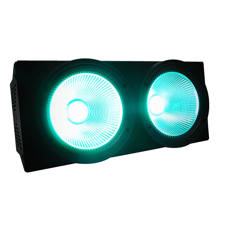 SHEHDS 2pcs/4pcs LED 200W 2 Eyes COB Cool and Warm&RGBW+UV 6IN1 Stage Lighting Blinder Effect for DJ Disco Stage Equipment