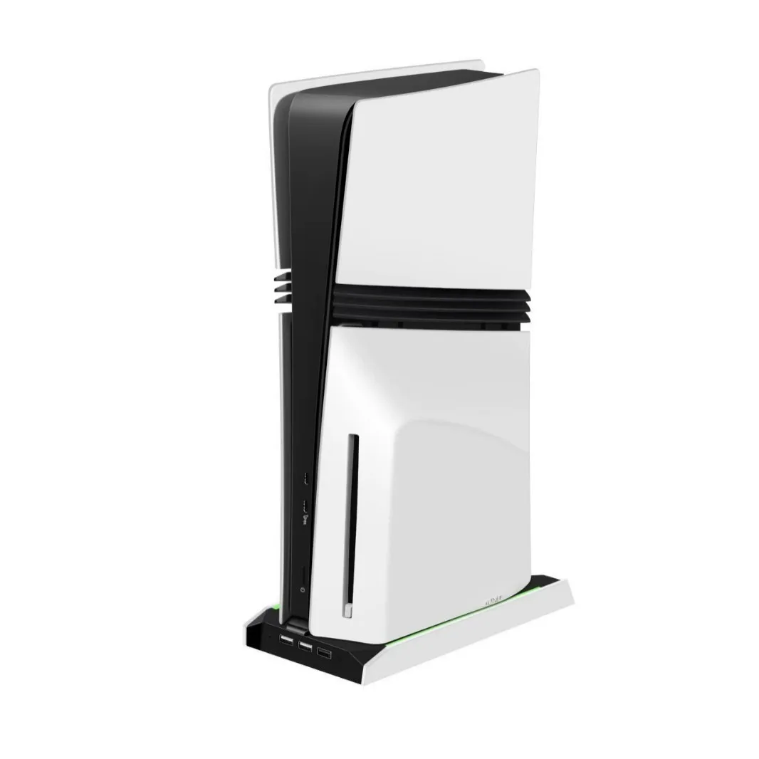 For PS 5 Slim/PS 5 Pro RGB Vertical Cooling Stand Base 8 Light Mode Game Console Base Bracket W/ 3-Speed Cooling Fan Base Stand - view 5
