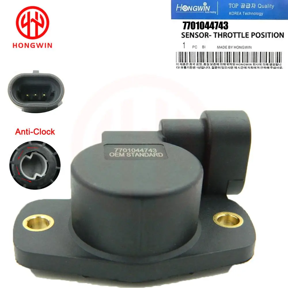 Sensor de Posición del Acelerador (Sensor TPS) 7701044743 Compatible con Renault Fiat Clio Magane Scenic Fait Alfa-Romeo Lancia 7714824 77077710