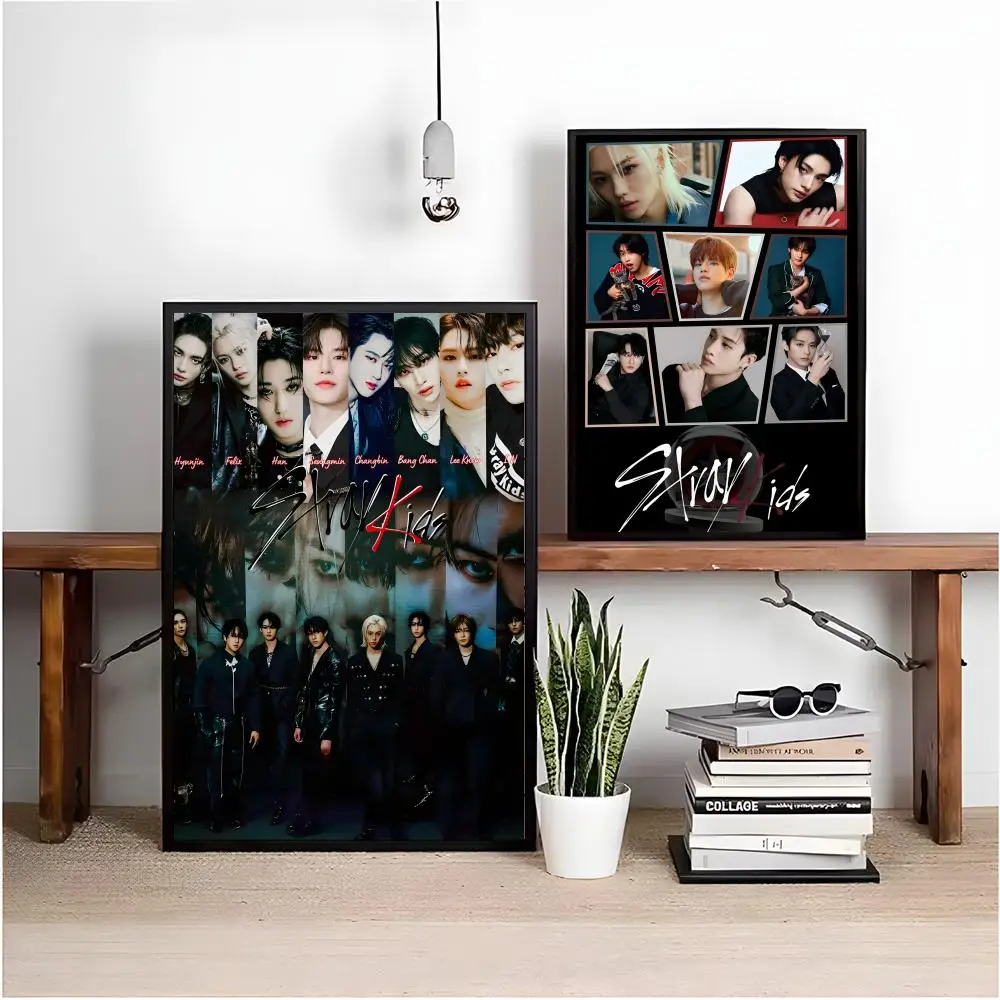 كوريا KPOP A-S-S-stray B-K-Kids أنيمي اللوحة الخط HD مقاوم للماء قماش الفن: الجمالية جدار ديكور المنزل، بار والمزيد