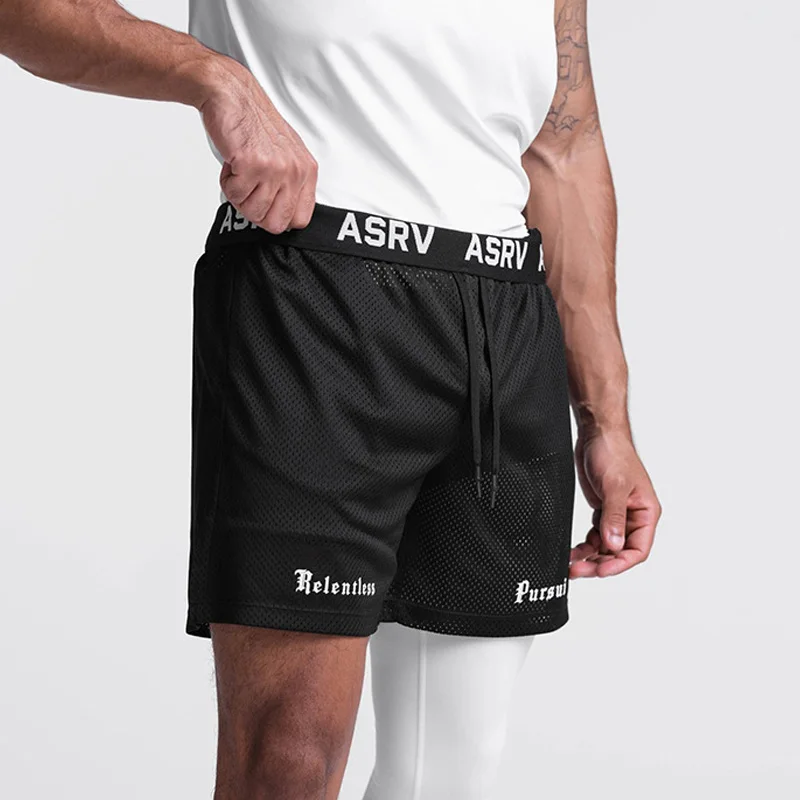 Men\'s Summer Gyms Running Shorts Sports Jogging Fitness Shorts Quick Dry Gym Men Mesh Beach Shorts Casual Short Pants Man