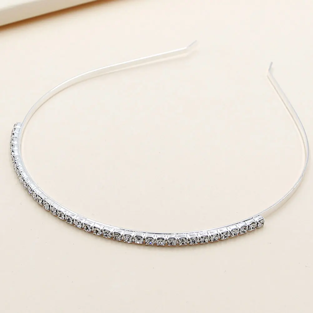 

2Pcs Bridal Headb Rhinestone Hairb Decorative Women Accessory Reusable Compact Hair Hoops Delicate Headb Portable