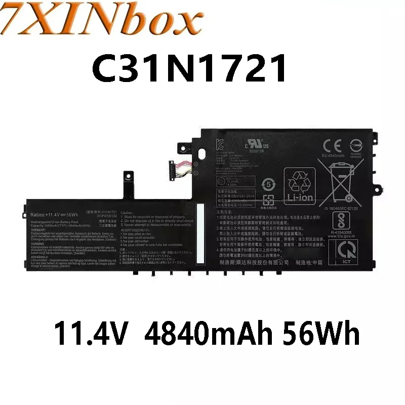 

7XINbox C31N1721 11.4V 4840mAh 56Wh Laptop battery for ASUS Vivobook E406SA E406MA L406SA 0B200-0283100 3ICP4/59/134