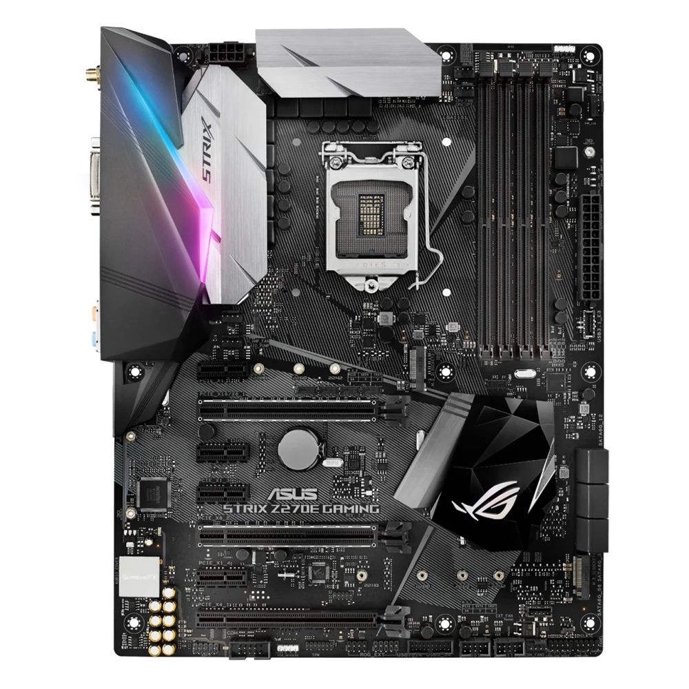 Imagem -02 - Placa-mãe para Jogos Asus-rog Strix Z270e Lga 1151 Ddr4 64gb Pci-e 3.0 Usb 3.1atx Core I36098p Cpu 1151