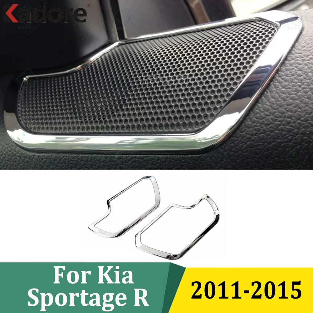 For Kia Sportage R 2011 2012 2013 2014 2015 Interior Door Stereo Speaker Horn Cover Frame Trim Car Stickers Accessories