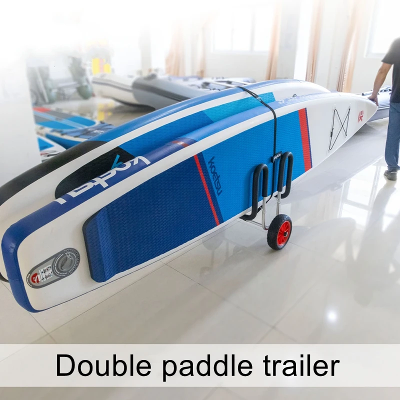 

Double Paddle Board Trailer Aluminum Alloy Portable Surf Paddle Board Detachable Cart Mobile Mounting Bracket