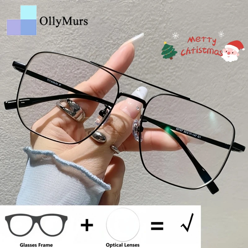 

KIZN Big Size Pilot Style Optical Prescription Glasses for Myopia &Hyperopia Progressive Anti-Scratch Unisex Fashion Eyewear