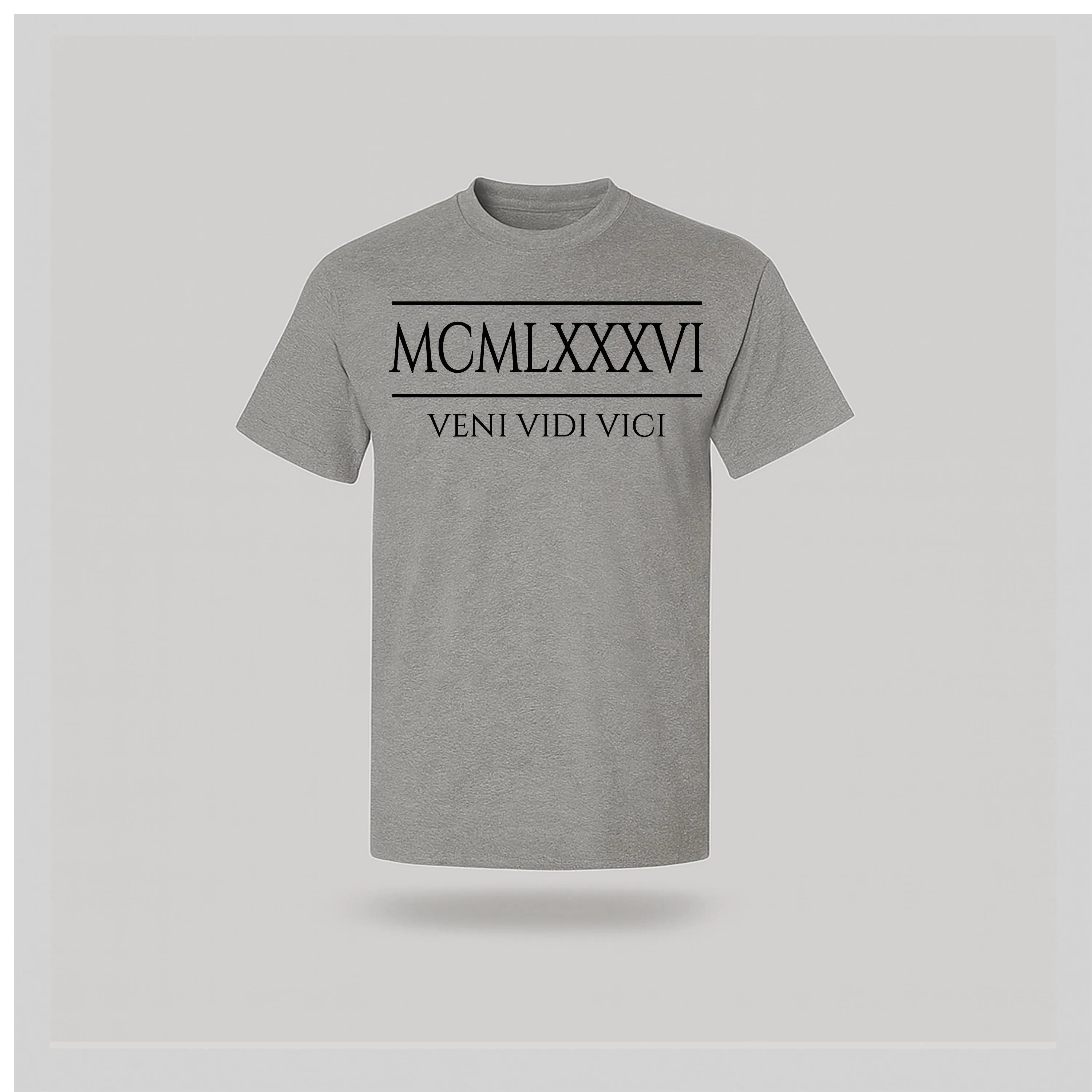 Summer Men's Casual Simple Fit T-Shirt - Breathable and Comfortable  Funny 40th Birthday T-Shirt: 1986 Roman Numeral Gift