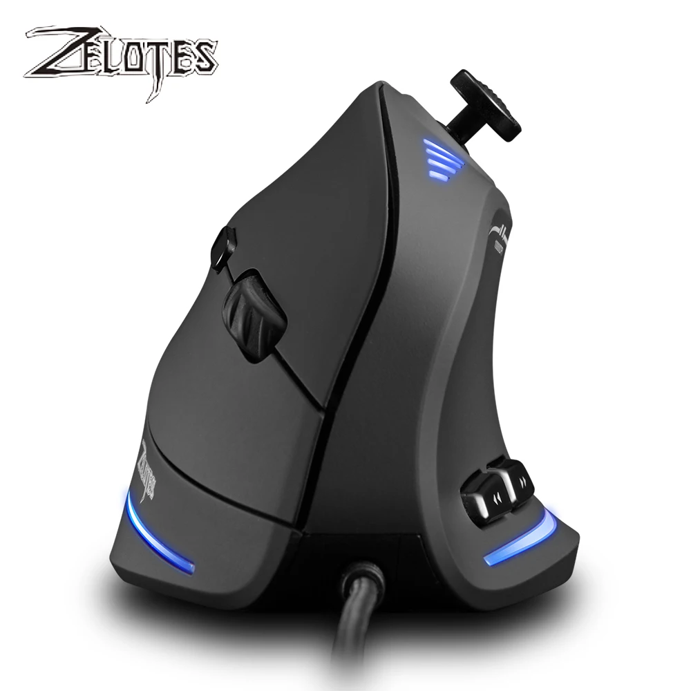 Zelotes C-18 Wired Gaming Mouse 11 Programmable Buttons 10000DPI Laser Engine RGB Light Belt 128KB Vertical Mouse for Laptop PC