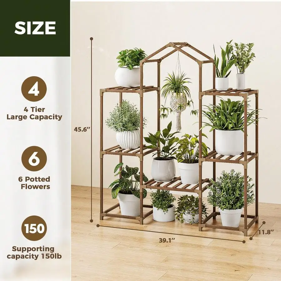 Plant Stand Indoor Hanging Plant Shelf Outdoor Large Plant Rack For Multiple Plants Boho Home Decor Plant Gift For Mom Woman image 3