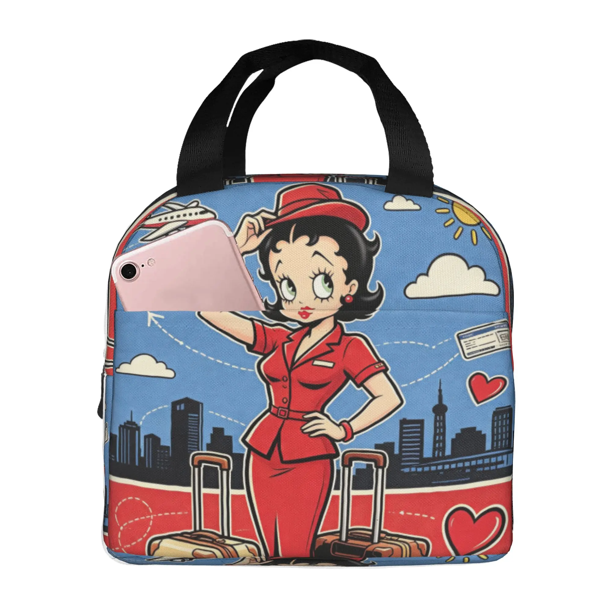 Bolsas Térmicas para el Almuerzo con Diseño de Betty Boop para el Trabajo o la Escuela Lonchera Térmica Impermeable con Impresión de Alta Calidad para Mujeres y Hombres