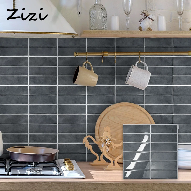 

DIY Waterproof Moisture-proof Oil-proof Heat-resistant Self Adhesive 3D Tile Wall Stickers Kitchen Stove Sticker