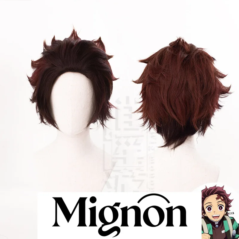 

Миньон Камадо Танджиро Косплей Парик Градиент Перевернутый Назад Волосы Подарок на Хэллоуин