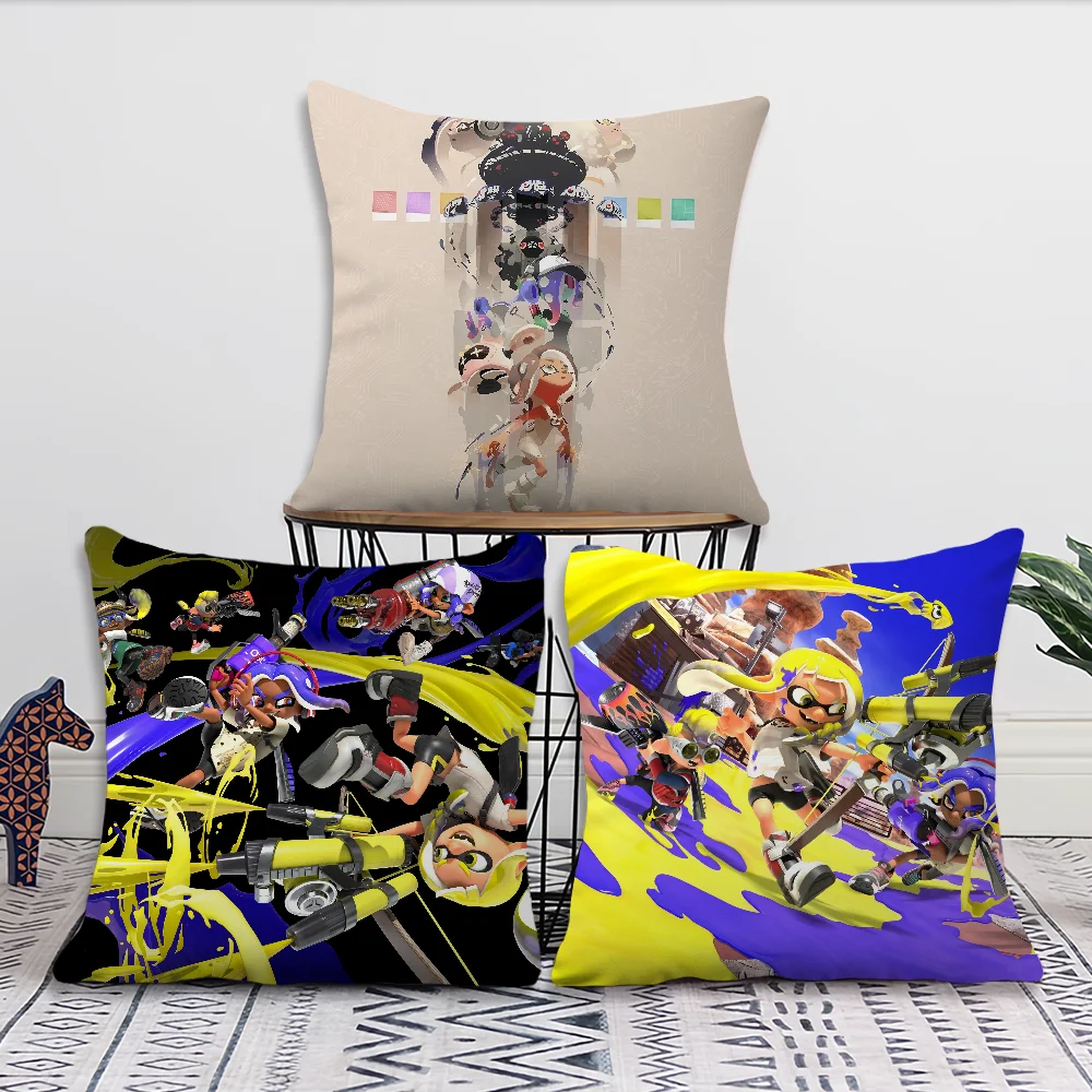 Game S-Splatoons Pillow Case Living Room Headboard Bedroom Office Cushion Cushion Sofa Nap Time