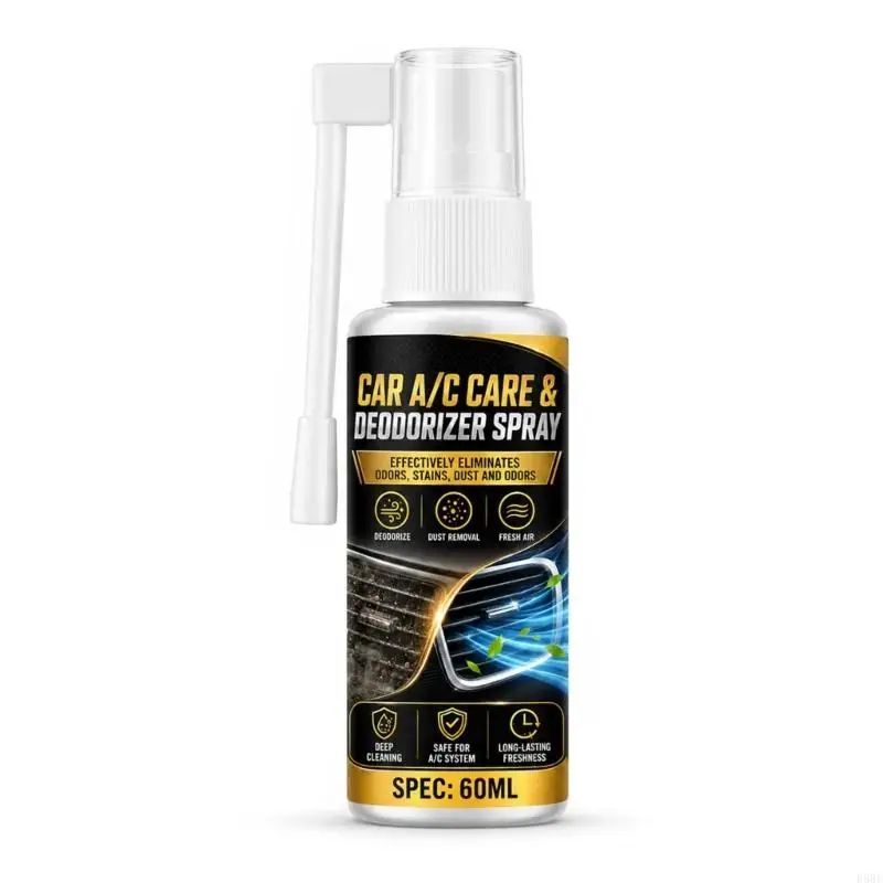 D5BE Car Air Conditioner Cleaner with Extension Nozzle for Cabin Odor Care and Dust Support, Single Bottle for Routine Use