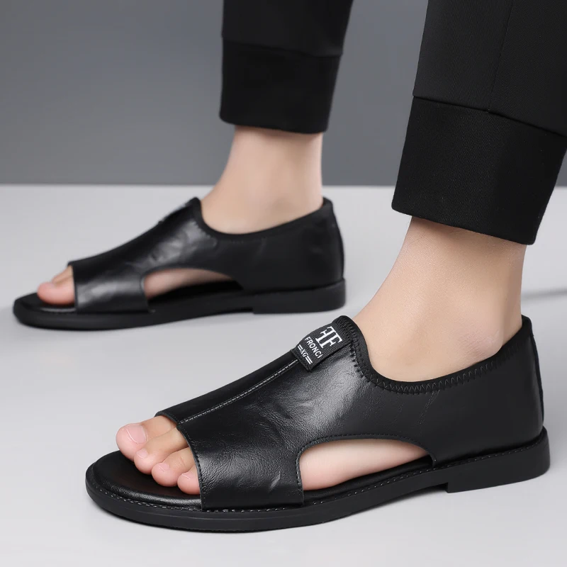 

Men's Summer Roman Sandals, Slip-on Slippers with Soft Sole, Breathable & Anti-slip for Outdoor, Driving and Beach-HT2025
