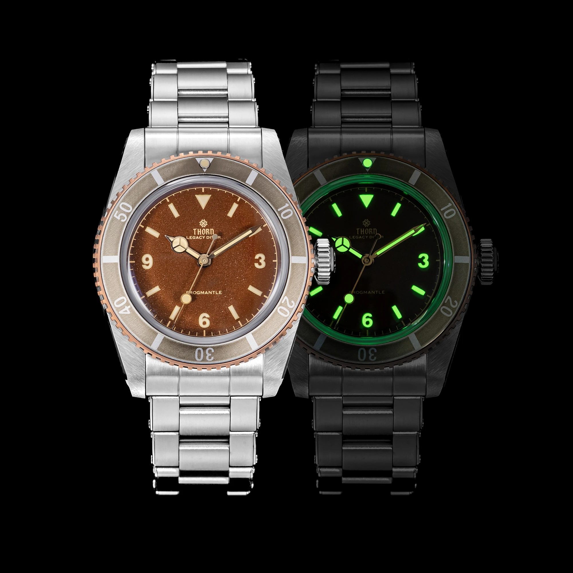 THORN T028 6200 Vintage Diver Watch 37mm PT5000 Automatic Mechanical Watch 200M Waterproof Big Crown Sapphire Crystal Man Watch