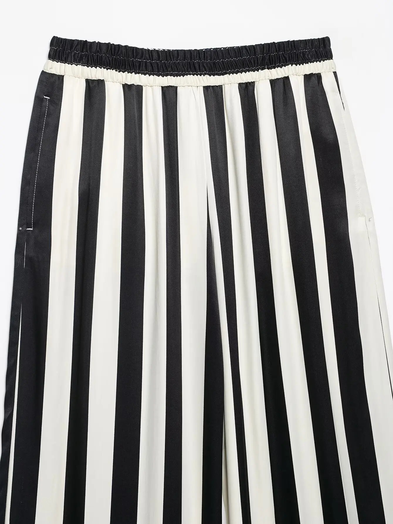 TFMLN 2026 Damen Gestreiftes Neckholder-Top und Hosen-Set Ärmelloses Rückenfreies Kreuzhals-Oberteil Weite Hose Kontrastfarben Damenanzüge – Detail 14