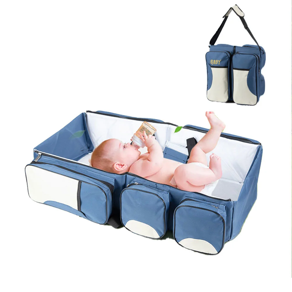 

Multi-function Portable Travel Bed for Newborn Baby Crib Bed Mummy Nappy Bag Folding Safety Outdoors Baby Carry Cot Handbag