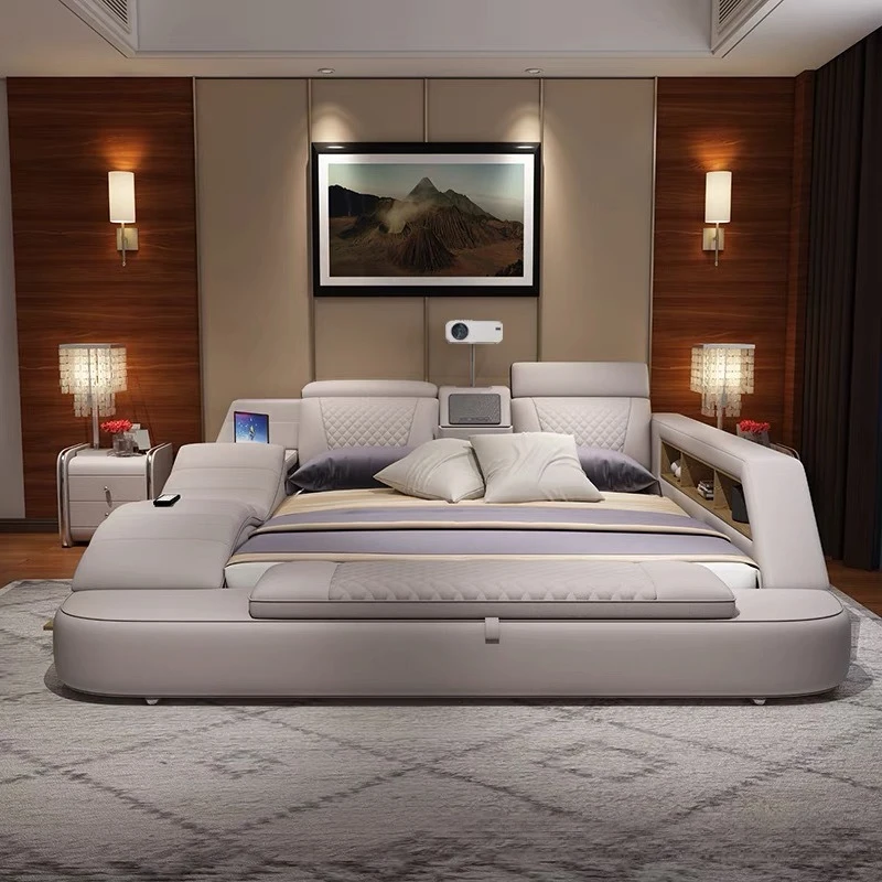 Inner Massage Portable Bed Mattresses Decoration Lit Luxe 180X200 Cm Bed Frame Storage Modern Letto Matrimoniale Home Furniture
