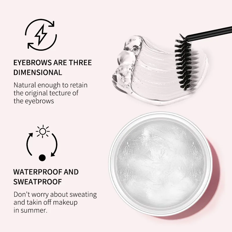 โปร่งใส Wild Brow จัดแต่งทรงผมครีมคิ้วพร้อมแปรงเจลไม่มีสี Shaping Eyebrow GEL สบู่ WAX CLEAR Eyebrow Cream
