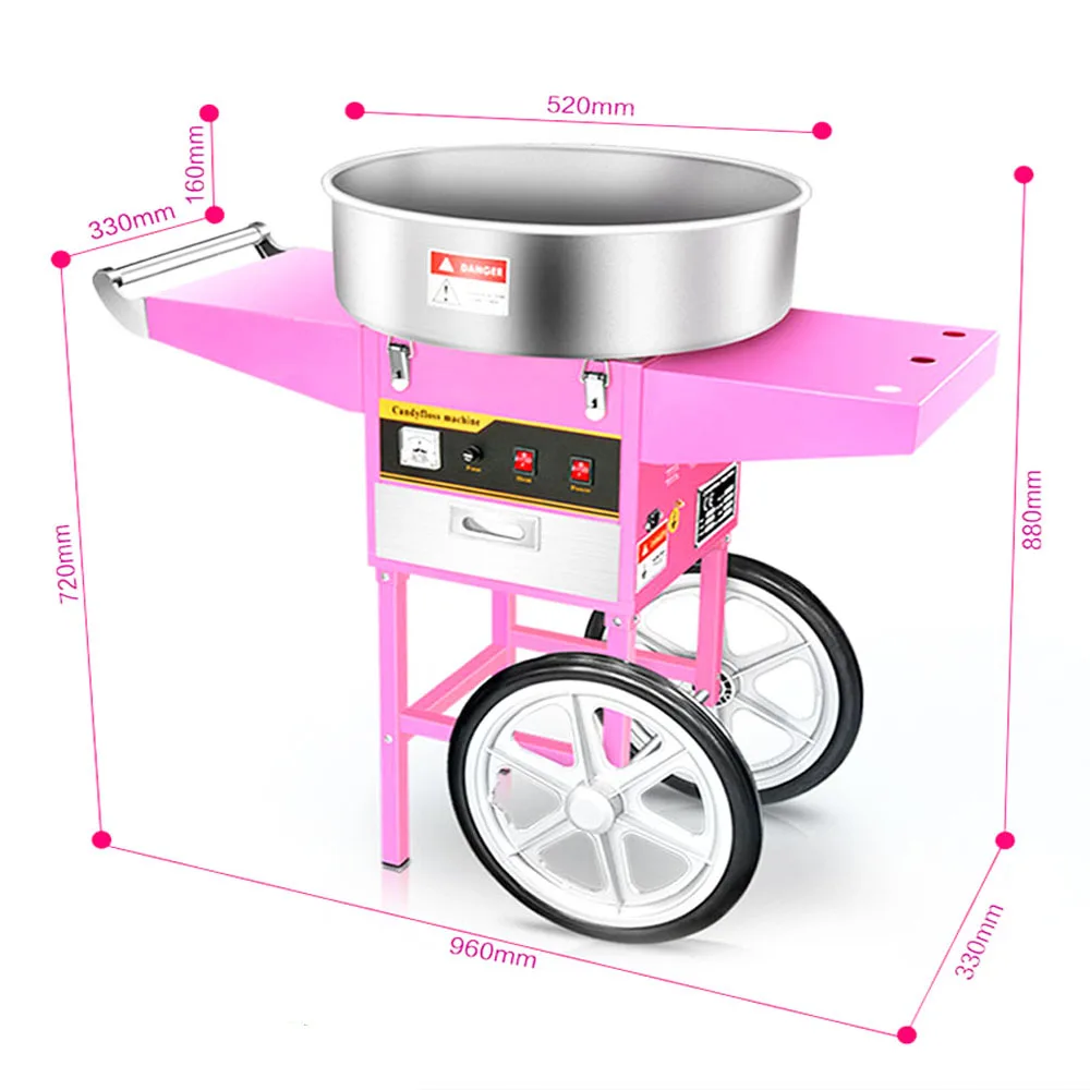 

Wholesale Electric Cotton Candy Floss Machine With Cart/Trolley Cotton Machine For Sale