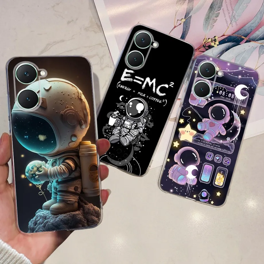 For Vivo Y18 Y18e Y03 Clear Soft TPU Silicone Phone Back Cover Vivo V2350 V2333 V2332 Funda Cool Dragon Cat Panda Bumper Shell