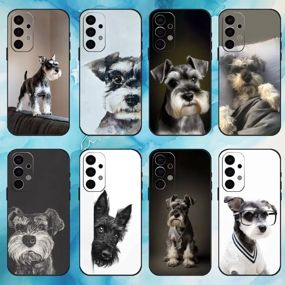 

Cute Schnauzer Phone Case For Samsung Galaxy A73,A72,A71,A70,A53,A52,A51,Soft Silicone Black Cover