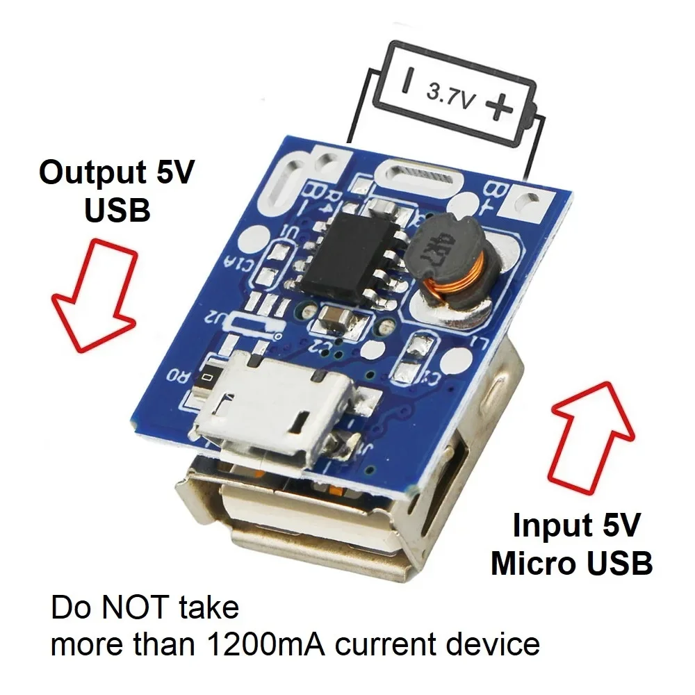 5V 1A Micro USB Boost Converter Step-Up Power Supply Module Protection Board 18650 Lithium Battery Power Bank With Protection