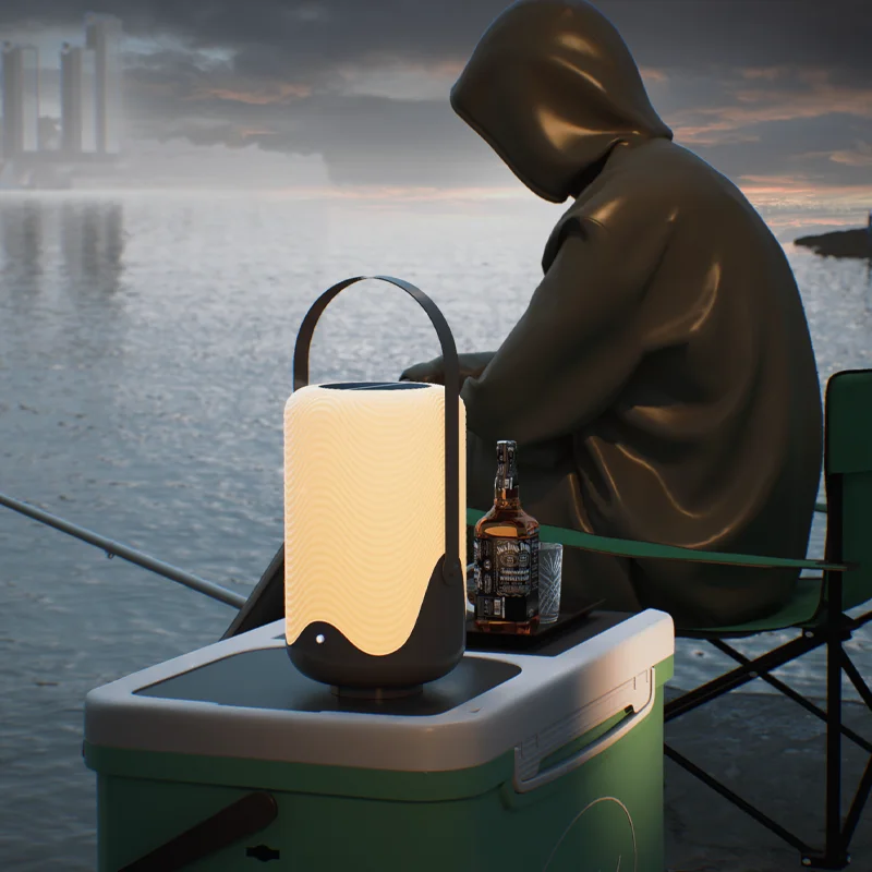 Waterproof rechargeable garden light outdoor waterproof desk lamp solar lantern cornice lawn column
