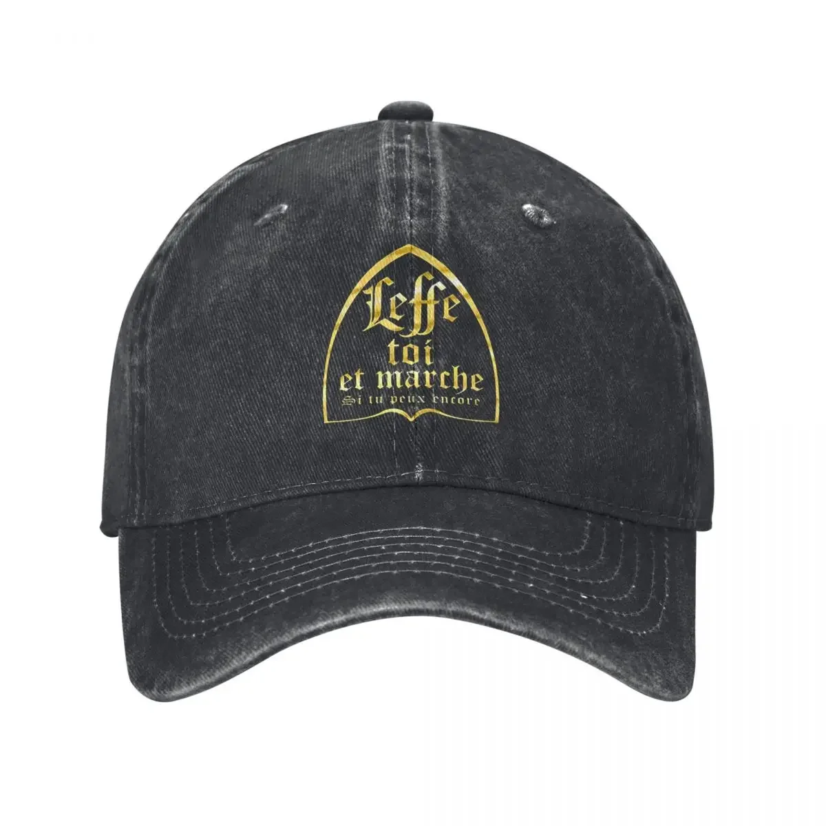 Leffe Beer Texto francés Alcohol demin Trucker Hat Aventuras al aire libre Mujeres Sombrero Gorra de béisbol Hombres