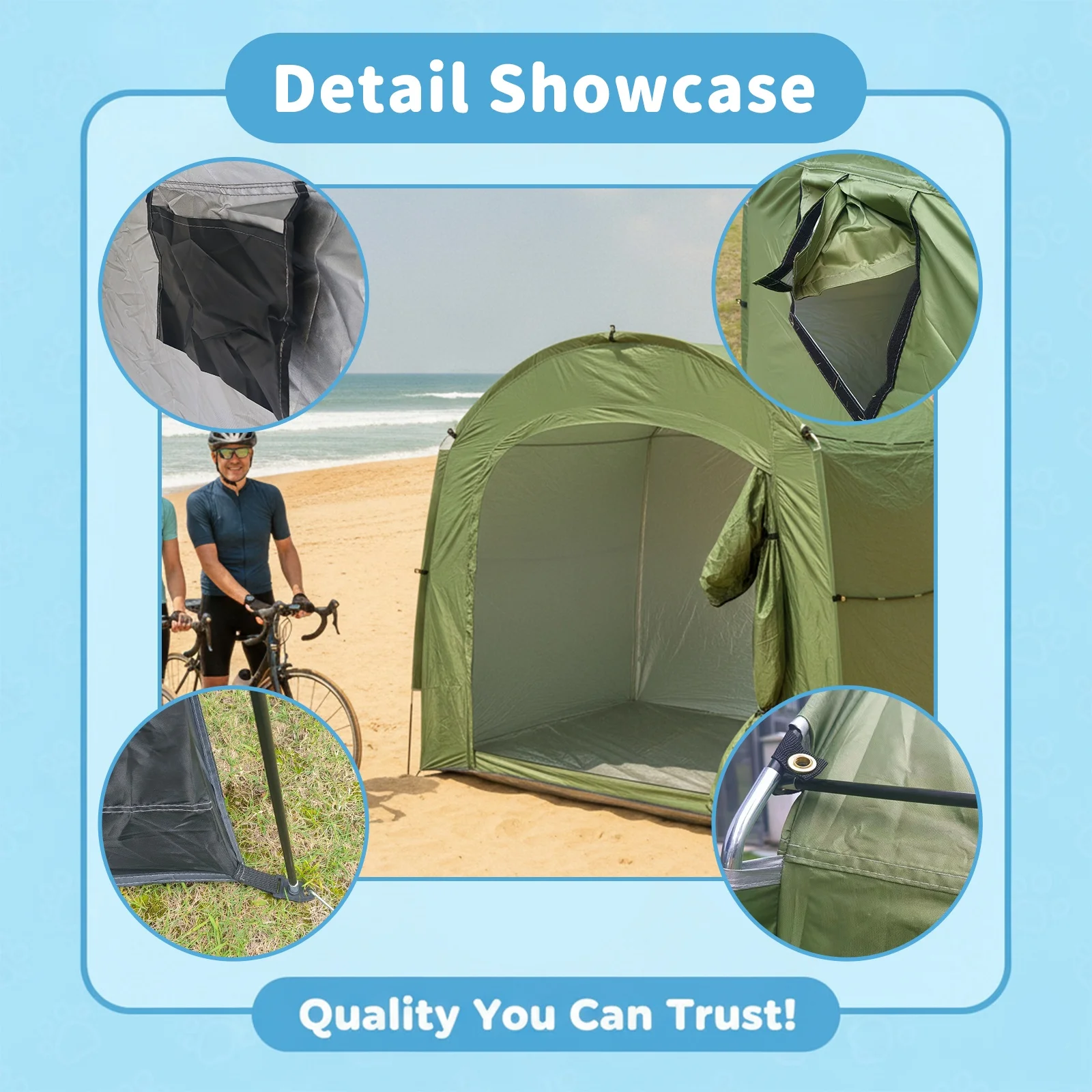 1 Pack Zipper Side Door Bike Storage Tent, Spacious Shelter for Bike Lovers, Outdoor Backyard Bicycle Storage Shed
