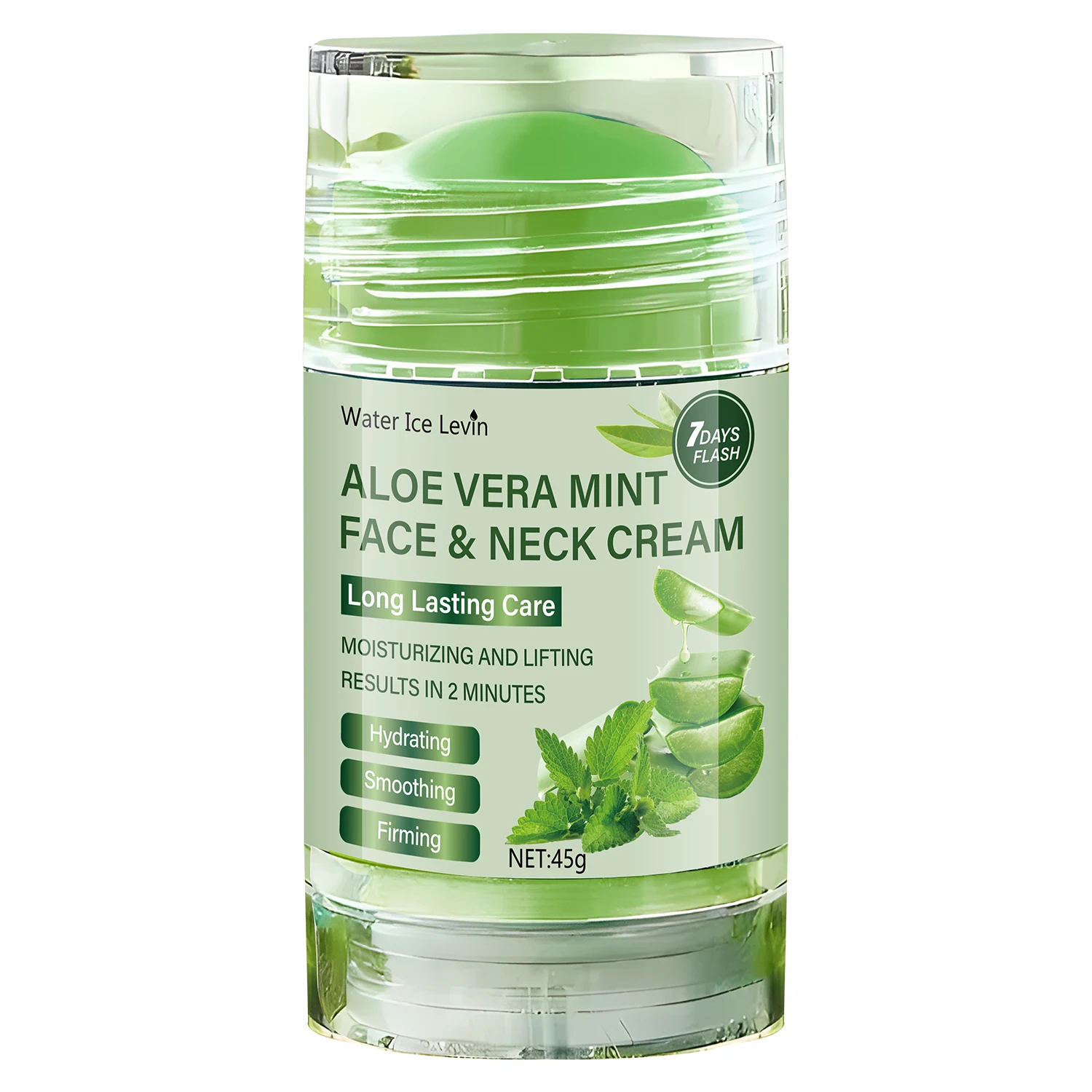 45g de crème raffermissante pour le visage à l'aloe vera, essence naturelle d'aloe vera, douce et respectueuse de la peau, diminue efficacement les ridules, raffermit la peau, hydrate la peau,