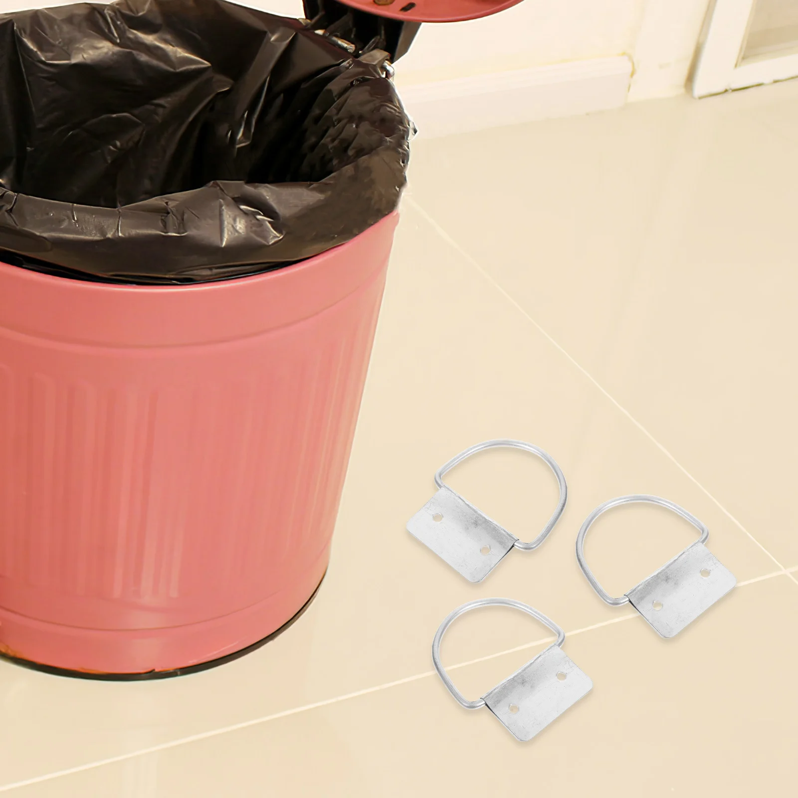 

10 Pcs Stay Trash Can Handle Ring Garbage Replacement Iron Pull Out Cabinet Office