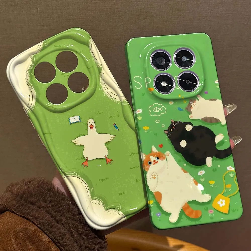 

Cartoon Spring Cat Group For Xiaomi Poco X 2 4 6 F3 M3 F4 M4 M5s X5 M6 F6 C55 C61 C65 C75 GT Pro Wave Oil Film Phone Case