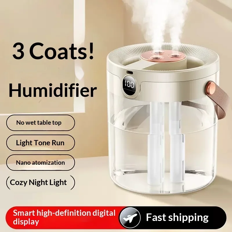 

High-Efficiency Smart Triple-Spray Humidifier - Ultra-Quiet Strong Mist Bedroom Hydration Large-Capacity for Home & Living Room