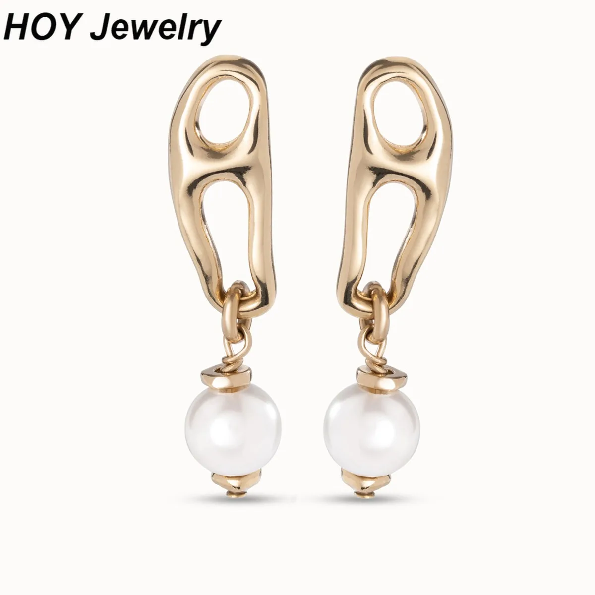 2024 Original New Product Spain UNOde50 Jewelry 14k Gold Irregular Pattern Pearl Earrings Women's Fashion Romantic Festival Gift